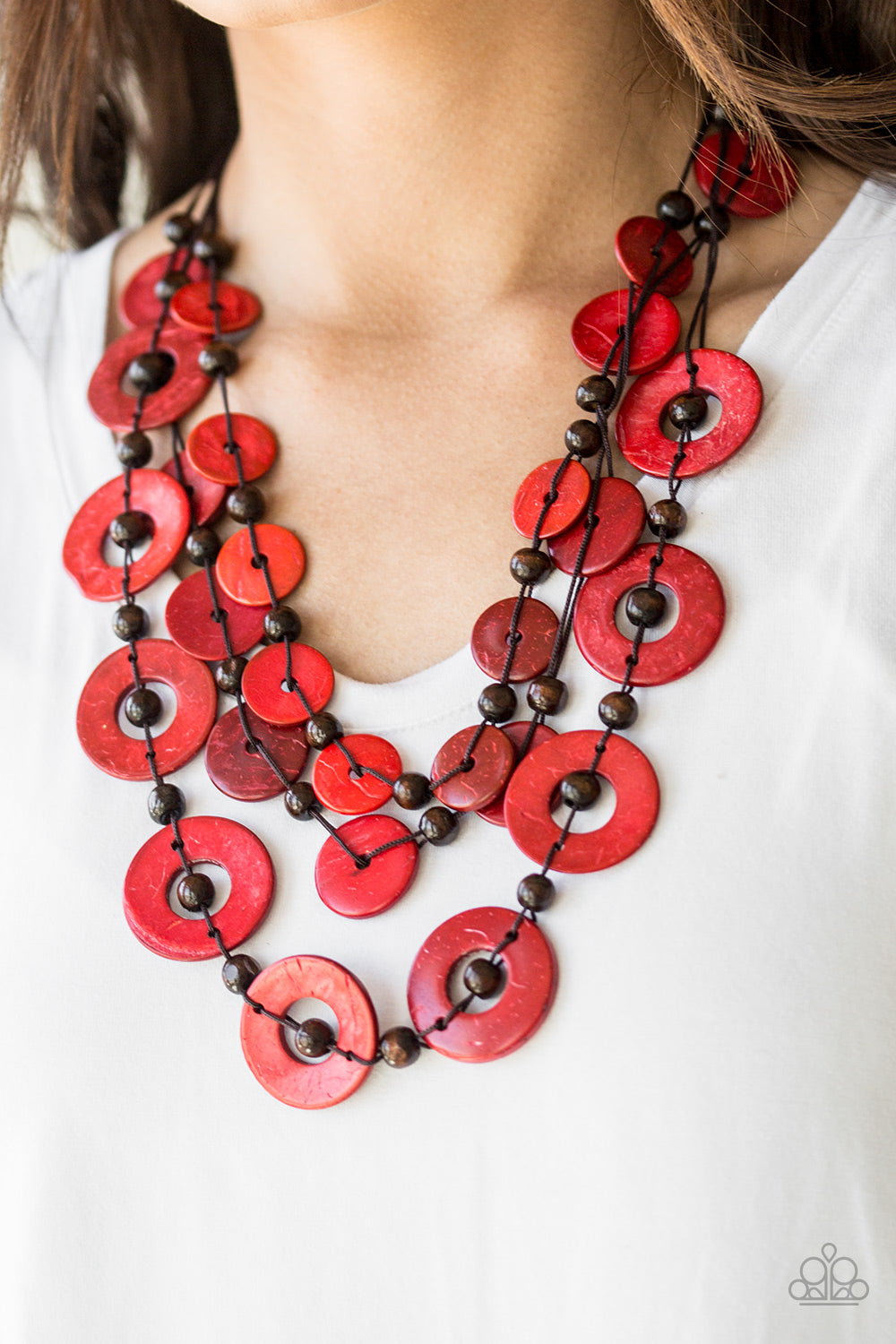 Paparazzi Necklace - Catalina Coastin - Red (#1686)