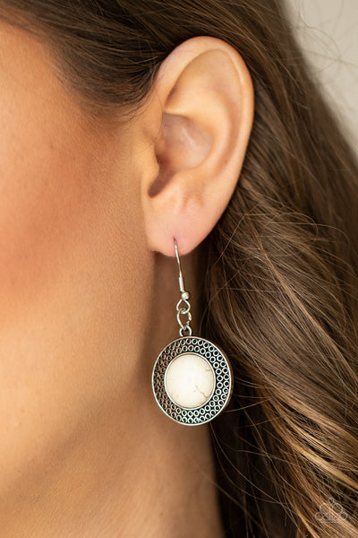 Circle The Wagons - White Paparazzi Necklace