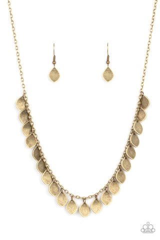 Dainty DISCovery - Brass Paparazzi Necklace (#2688)
