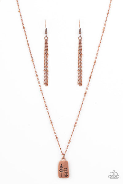 Faith Over Fear - Copper Paparazzi Necklace (#1957)