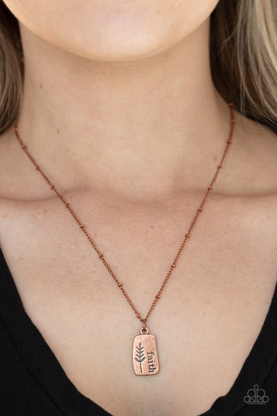 Faith Over Fear - Copper Paparazzi Necklace (#1957)