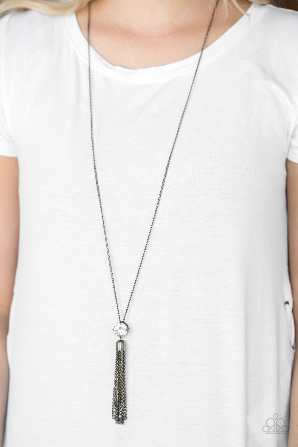 Five-Alarm FIREWORK - Black Paparazzi Necklace (PZ-1081)