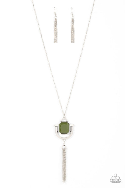 Funky Fringe - Green Paparazzi Necklace (#4575)