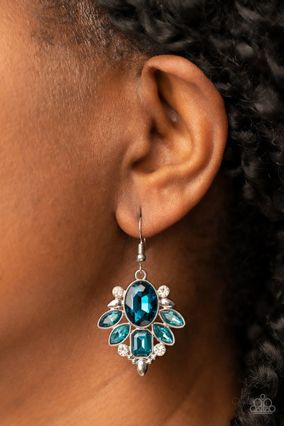 Glitzy Go-Getter - Blue Paparazzi Earrings (#2874)