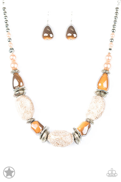 Paparazzi Blockbuster Necklace - In Good Glazes - Peach