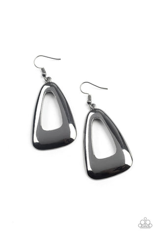 Irresistibly Industrial - Black Paparazzi Earrings (#4758)