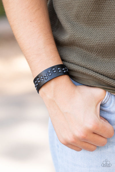 Leather Is My Favorite Color - Black Paparazzi Bracelet (UB124)