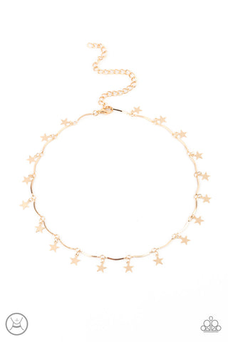 Little Miss Americana - Gold Paparazzi Necklace (#4254)