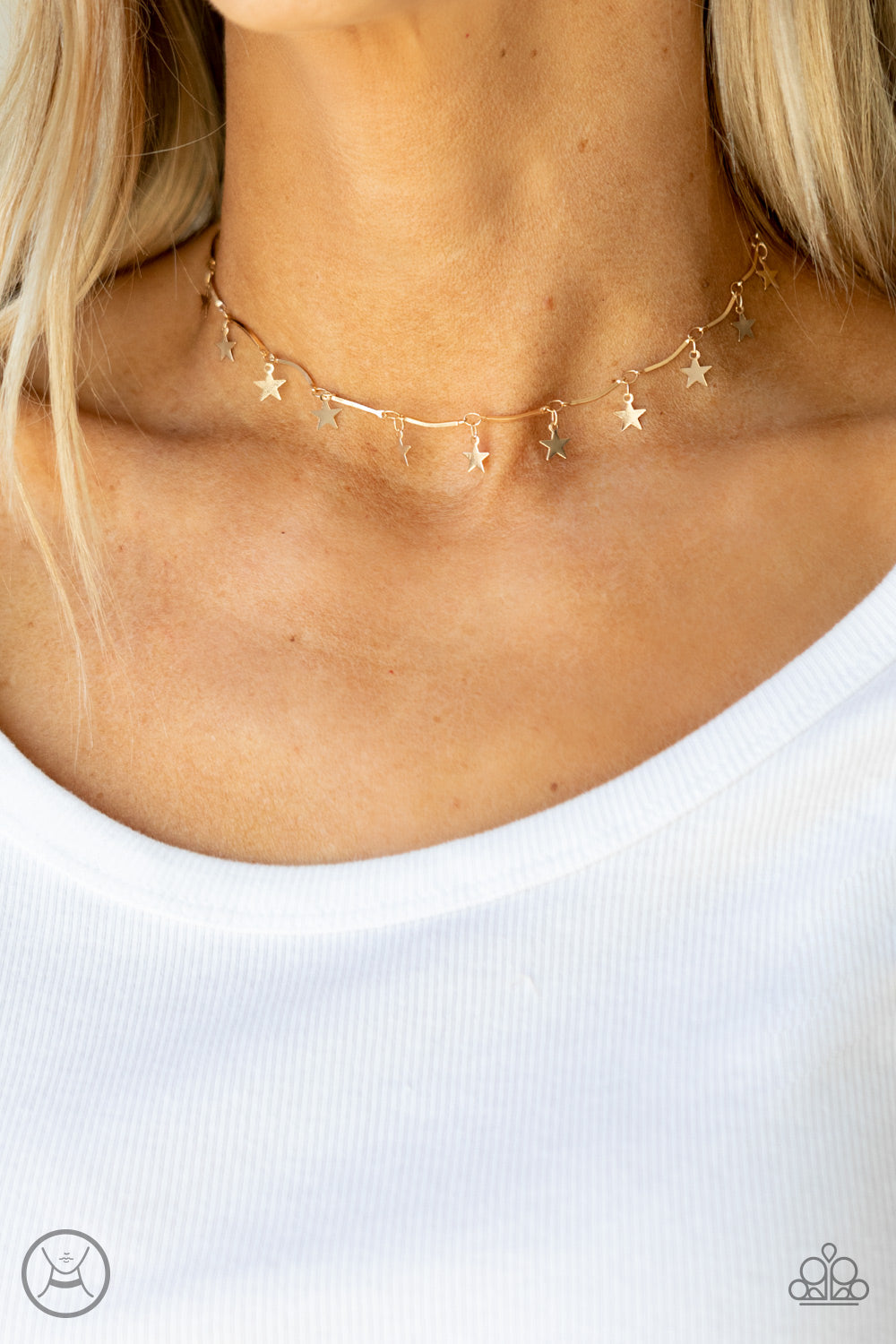 Little Miss Americana - Gold Paparazzi Necklace (#4254)
