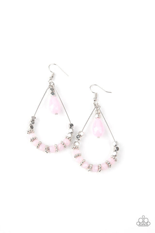 Lovely Lucidity - Pink Paparazzi Earrings (#2119)