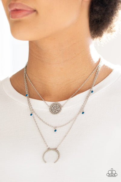 Lunar Lotus - Blue Paparazzi Necklace