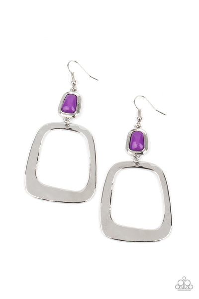 Material Girl Mod - Purple Paparazzi Earrings (#2642)