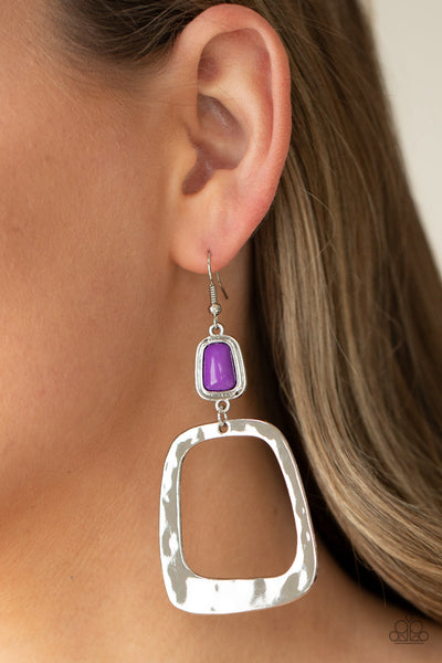 Material Girl Mod - Purple Paparazzi Earrings (#2642)