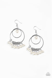 New York Attraction - White - Paparazzi Earring (#857)
