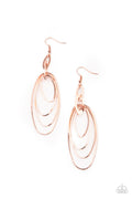 OVAL The Moon - Copper Paparazzi Earrings