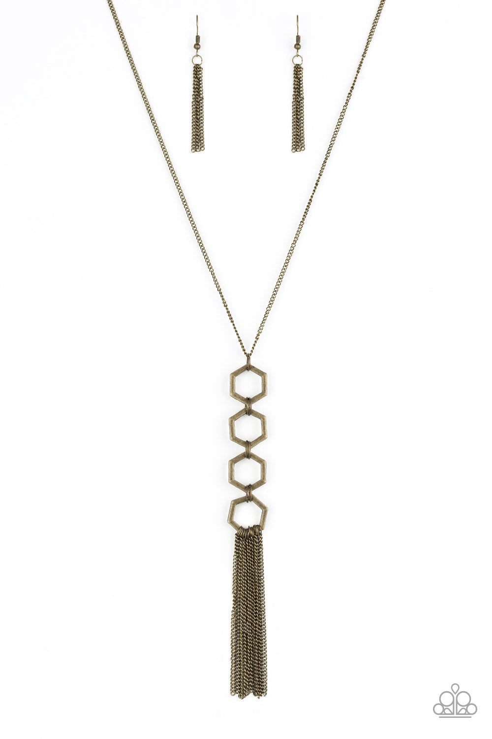 Paparazzi Long Necklace - Ready, Set, GEO! - Brass (#390)