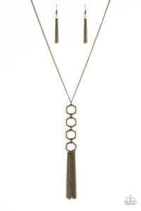 Paparazzi Long Necklace - Ready, Set, GEO! - Brass (#390)