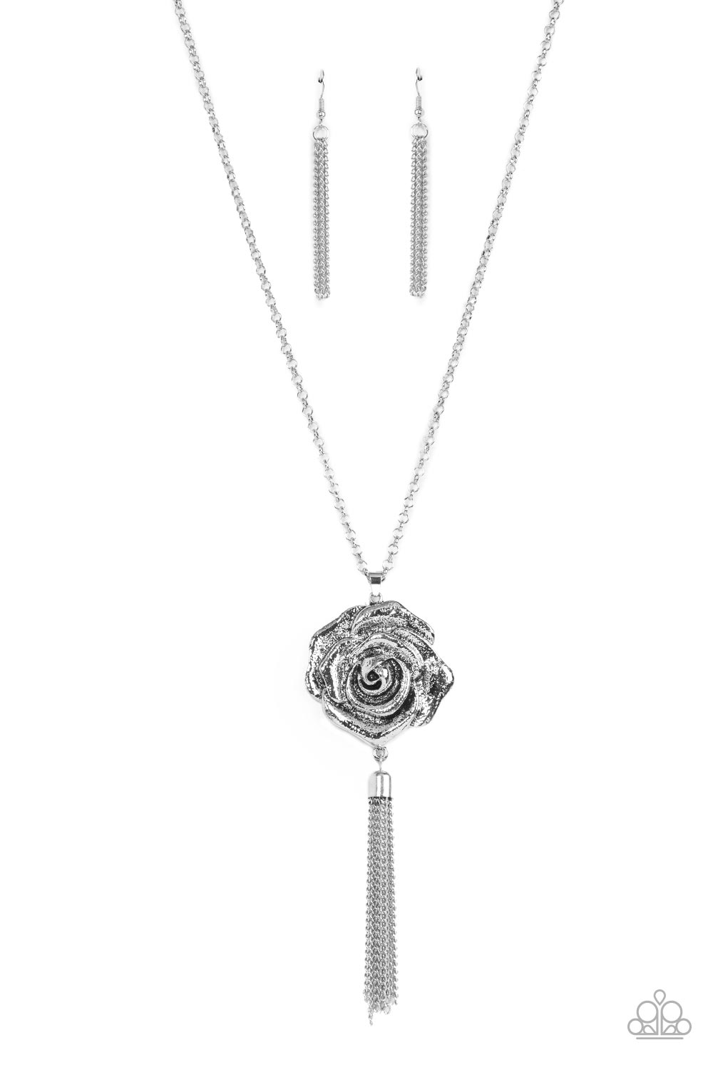 Rosy Redux - Silver Paparazzi Necklace (PZ-4886)