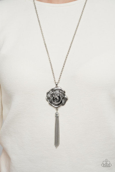 Rosy Redux - Silver Paparazzi Necklace (PZ-4886)