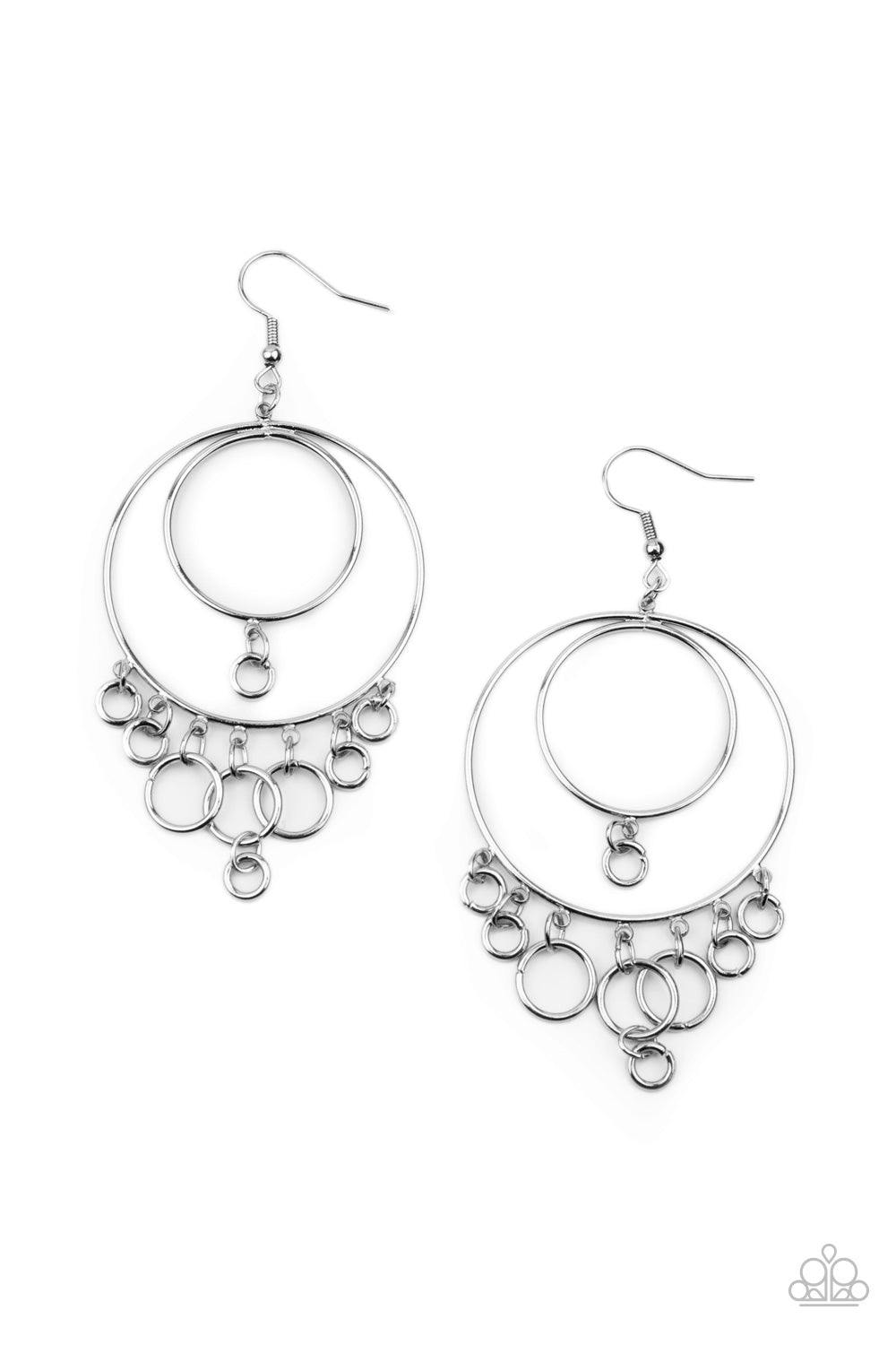 Roundabout Radiance - Black Paparazzi Earrings (PZ-513)