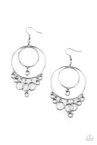 Roundabout Radiance - Black Paparazzi Earrings (#513)