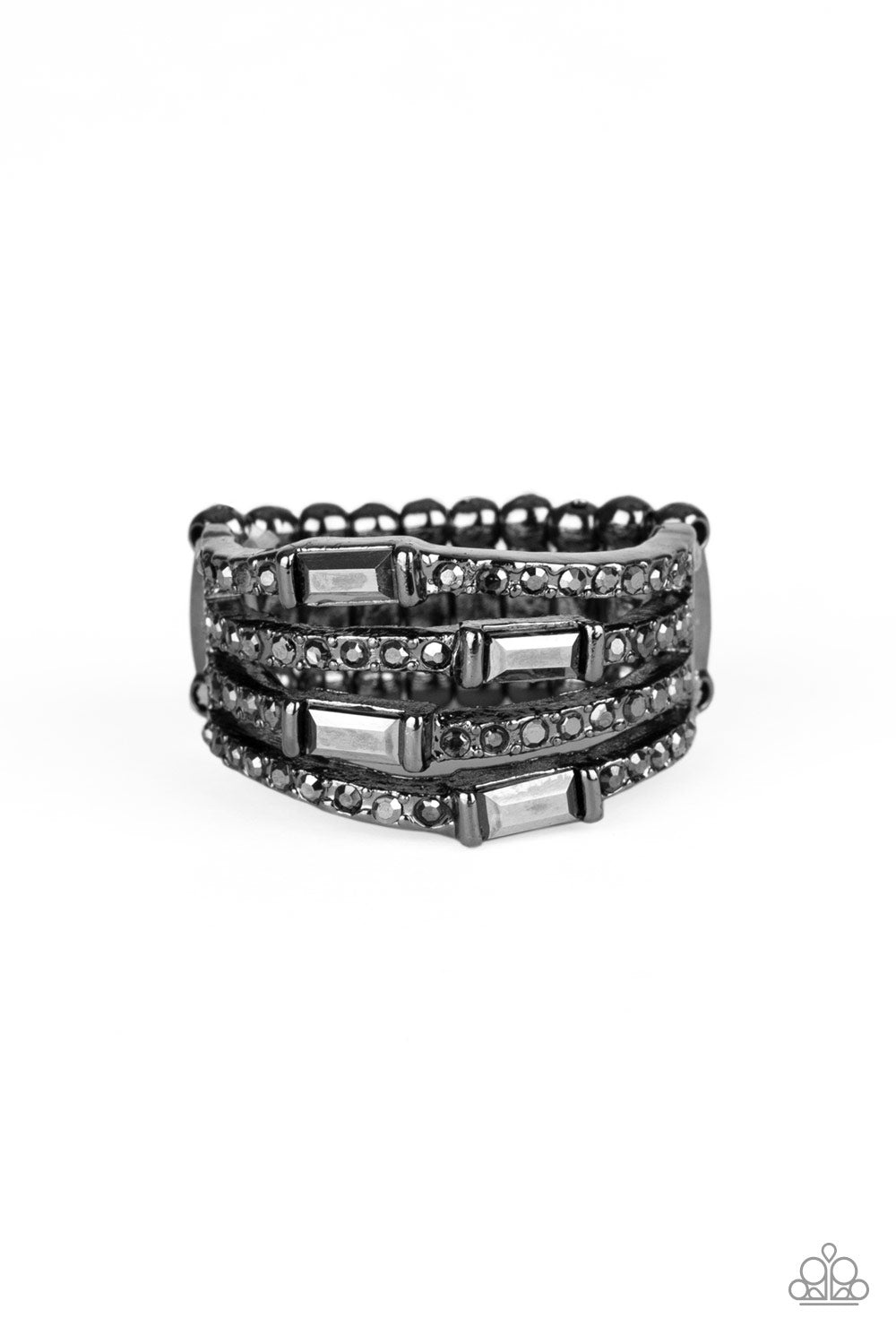Paprazzi Thick Flex Back Ring - Royal Reflections - Black (R061)