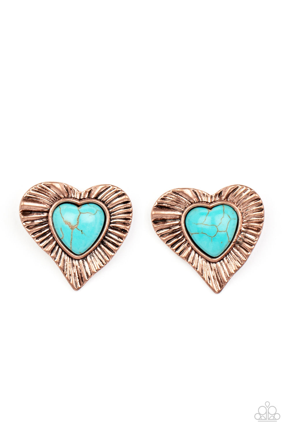 Rustic Romance - Copper Paparazzi Earrings (#2385)