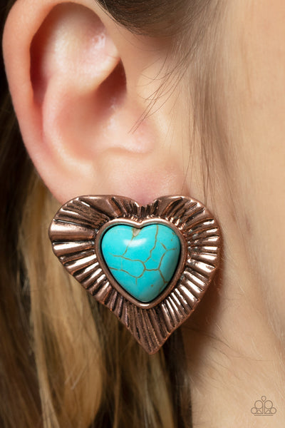 Rustic Romance - Copper Paparazzi Earrings (#2385)