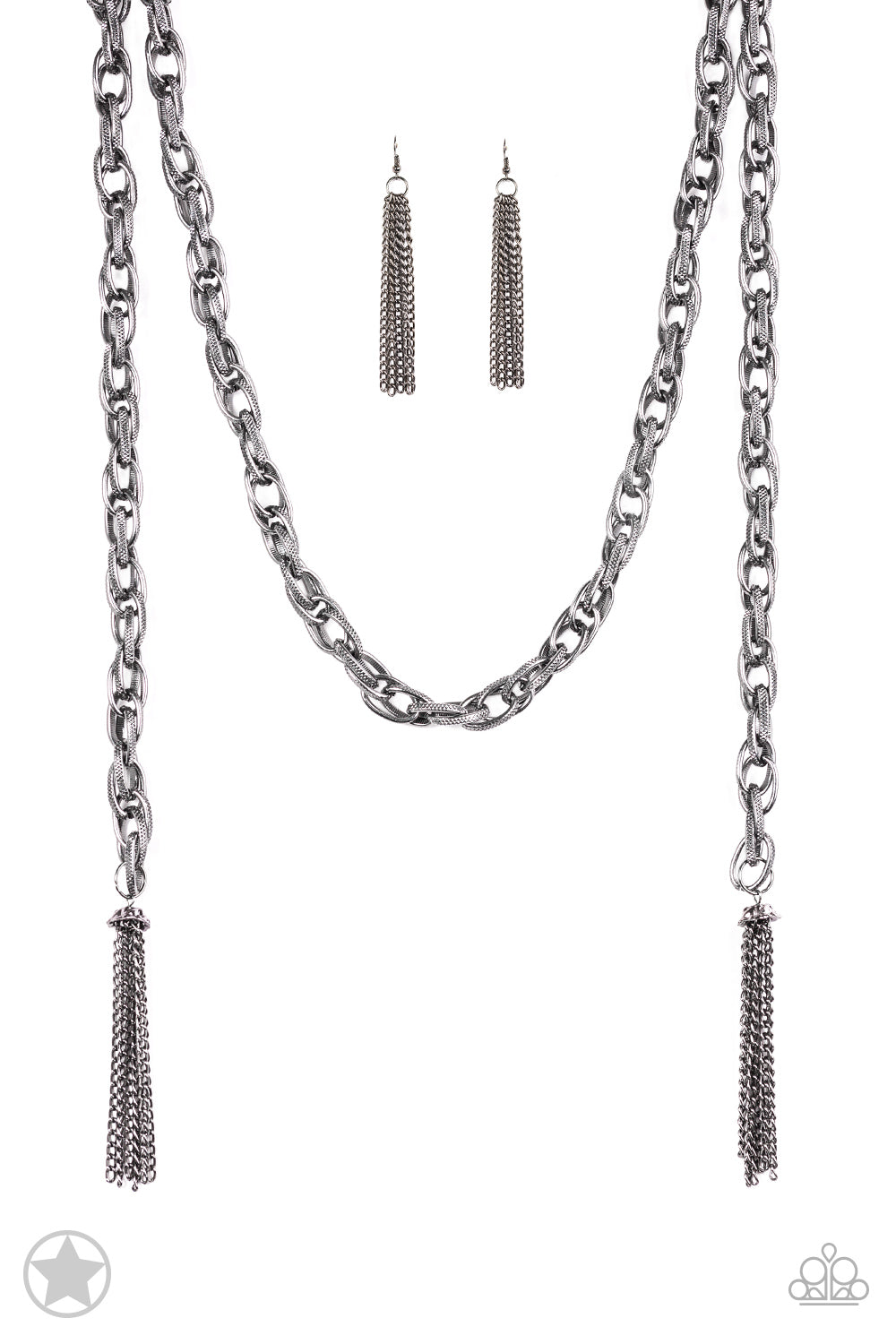 Paparazzi Blockbuster Necklace - SCARFed for Attention - Gunmetal (BB039)