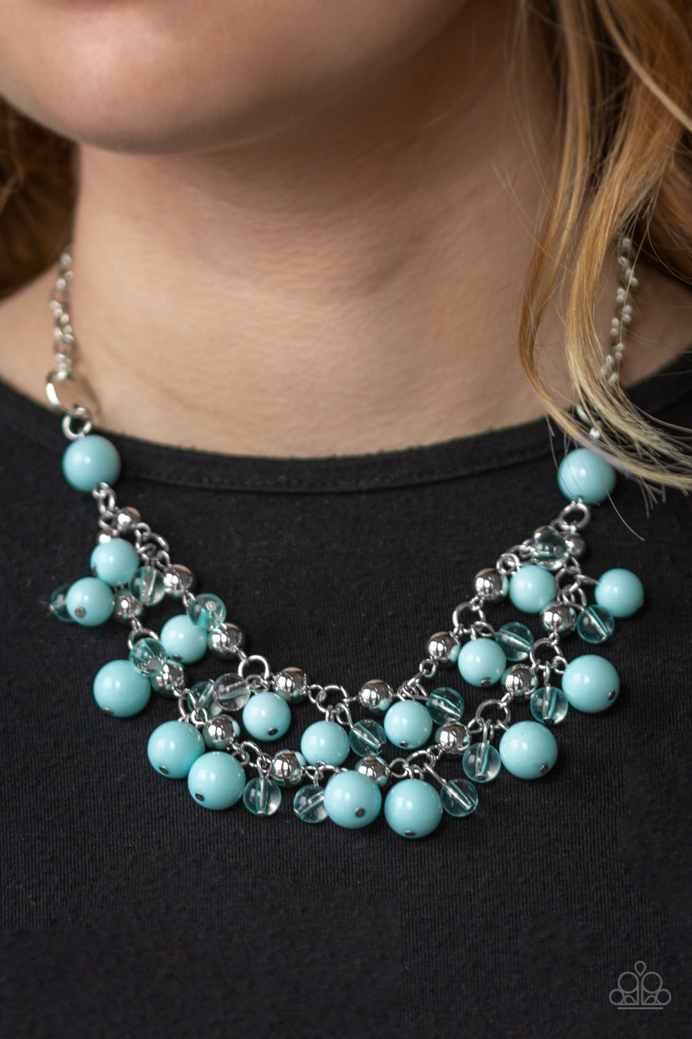 Seaside Soiree - Blue-Paparazzi Necklace (PZ-917)