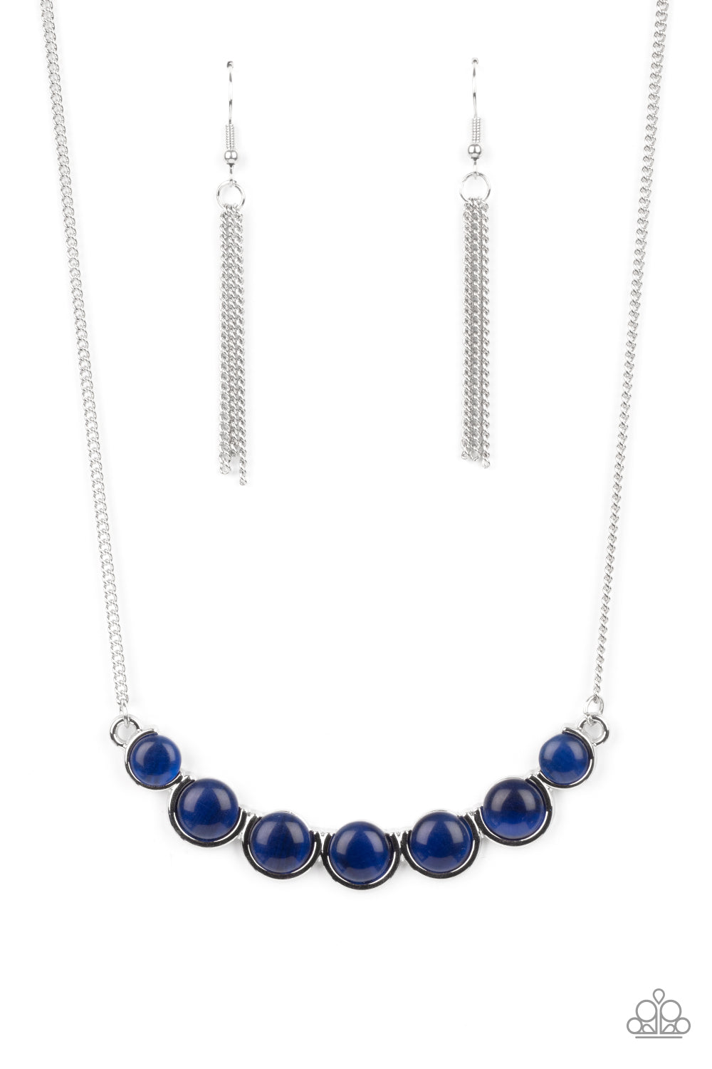 Serenely Scalloped - Blue Paparazzi Necklace (PZ-950)