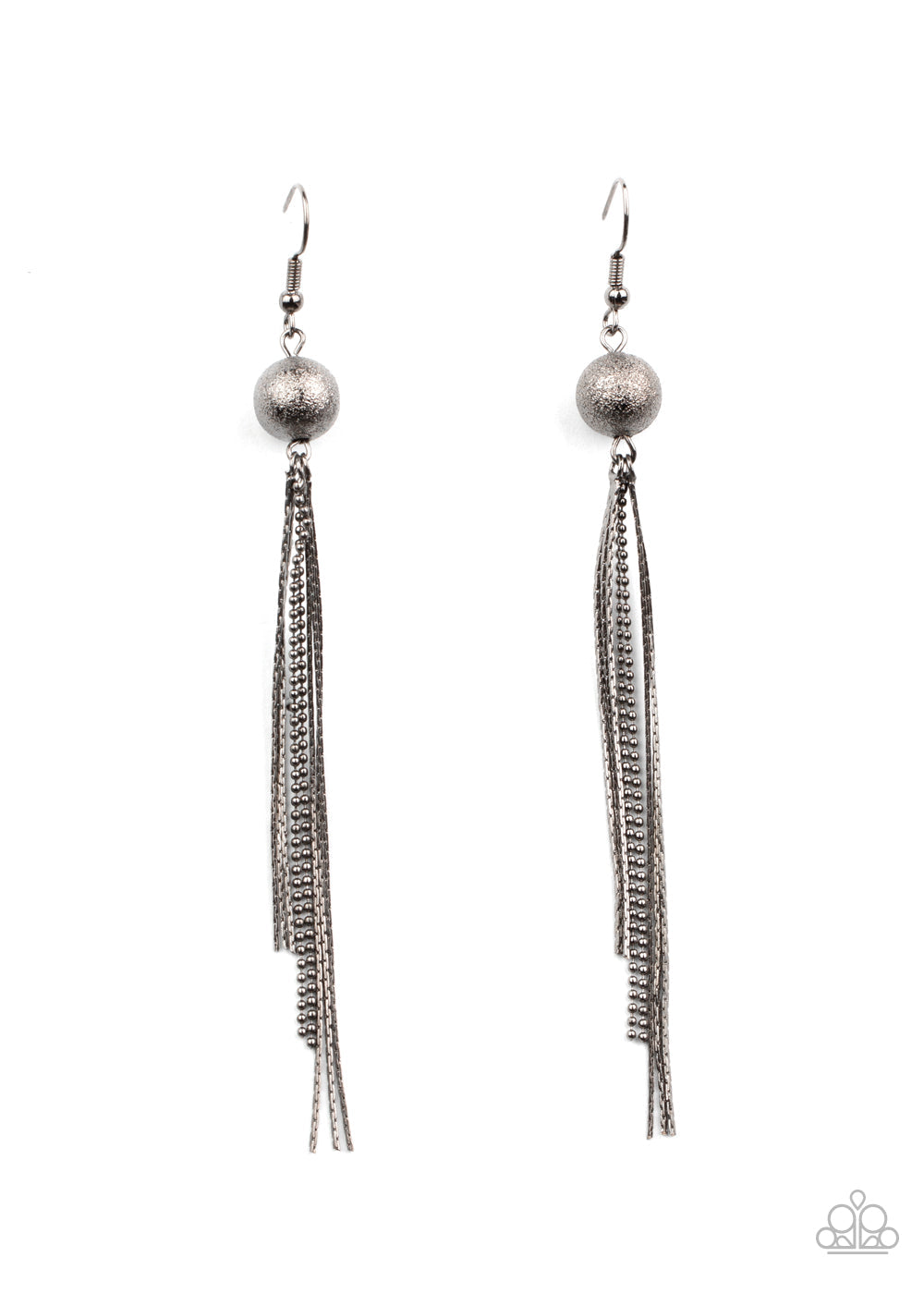 SLEEK-ing Revenge - Black-Paparazzi Earring (#1486)