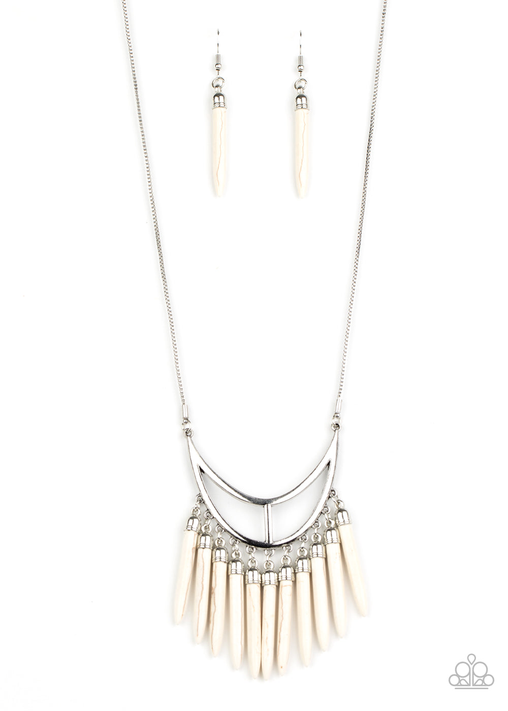 Stone Age A-Lister - White Paparazzi Necklace (#2247)