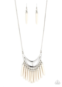 Stone Age A-Lister - White Paparazzi Necklace (#2247)