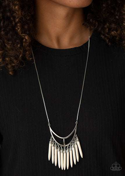Stone Age A-Lister - White Paparazzi Necklace (#2247)