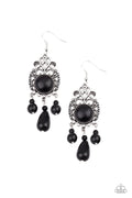 Stone Bliss - Black-Paparazzi Earrings (#1396)