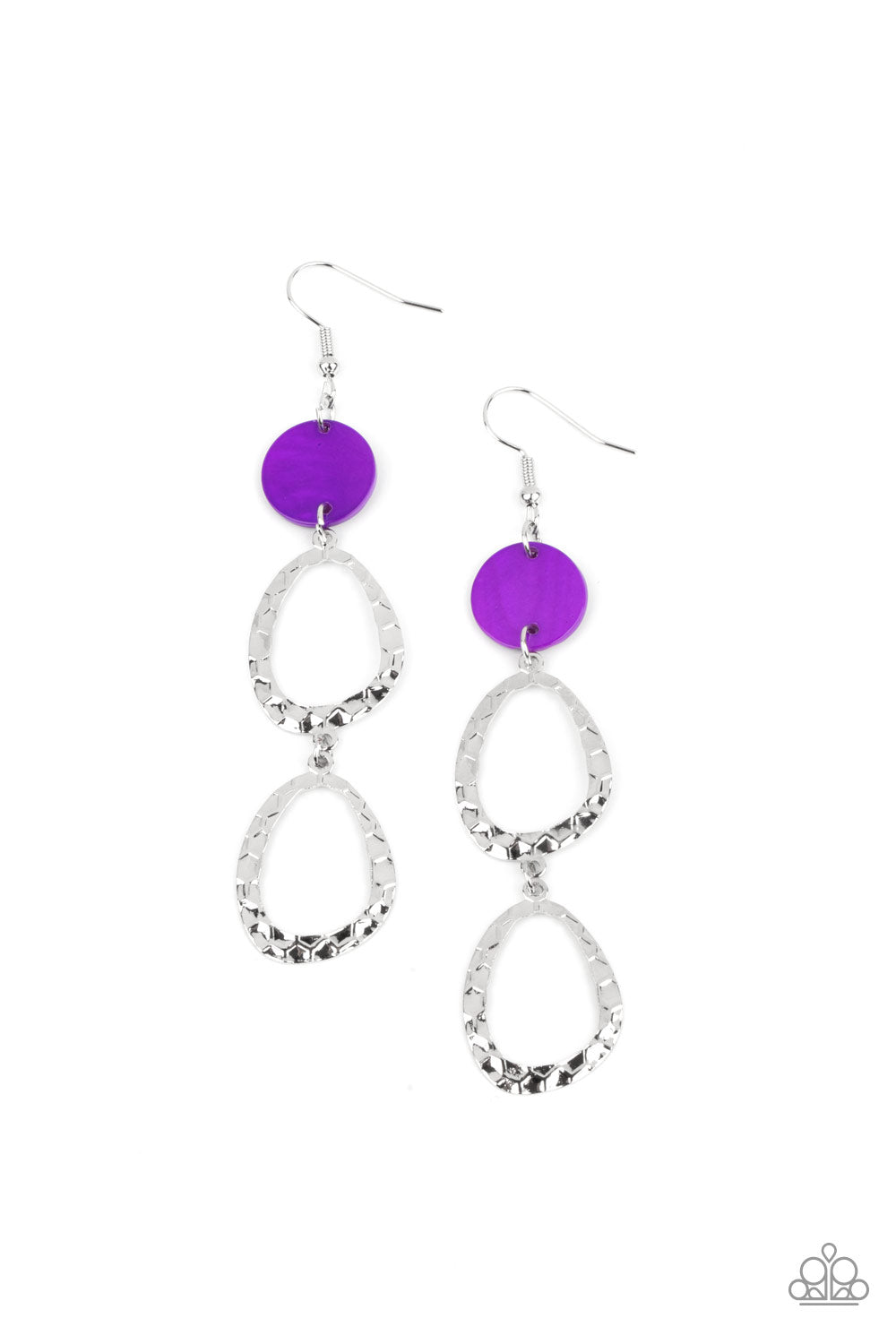 Surfside Shimmer - Purple Paparazzi Earrings