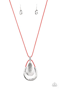 Texture Trekker - Red Paparazzi Necklace (#1938)