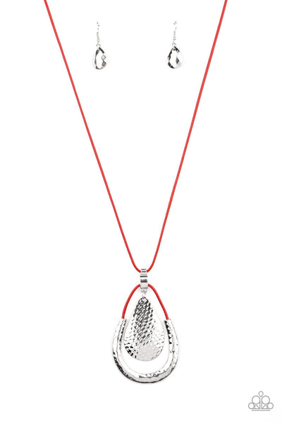 Texture Trekker - Red Paparazzi Necklace (#1938)