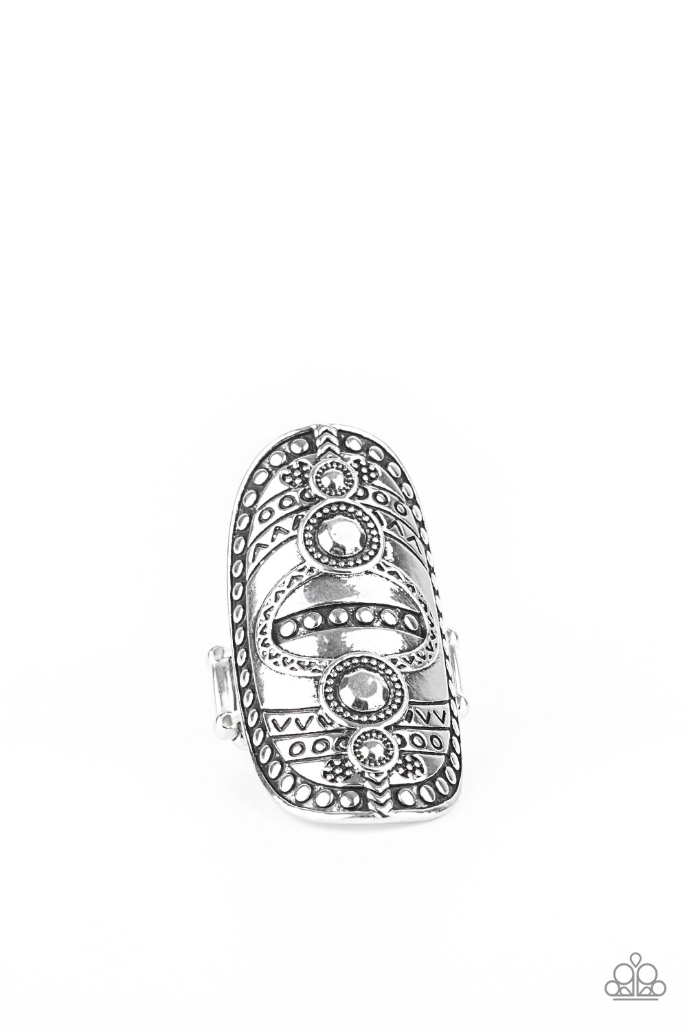 Tiki Trail - Silver Paparazzi Ring (R210)