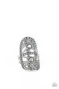 Tiki Trail - Silver Paparazzi Ring (R210)