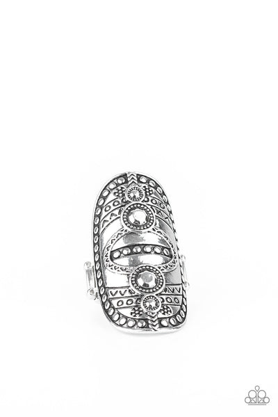 Tiki Trail - Silver Paparazzi Ring (R210)