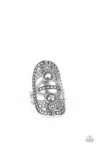 Tiki Trail - Silver Paparazzi Ring (R210)