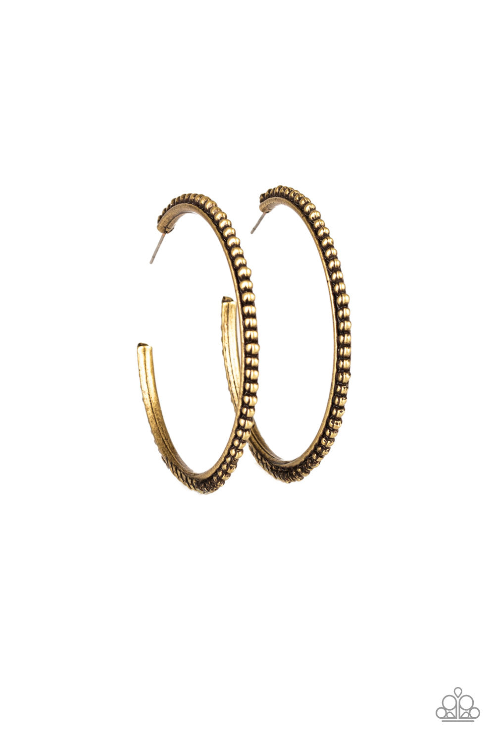 Paparazzi Hoop Earrings - Totally On Trend - Brass (PZ-279)