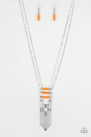 Paparazzi Necklace - Triassic Era - Orange (PZ-637)