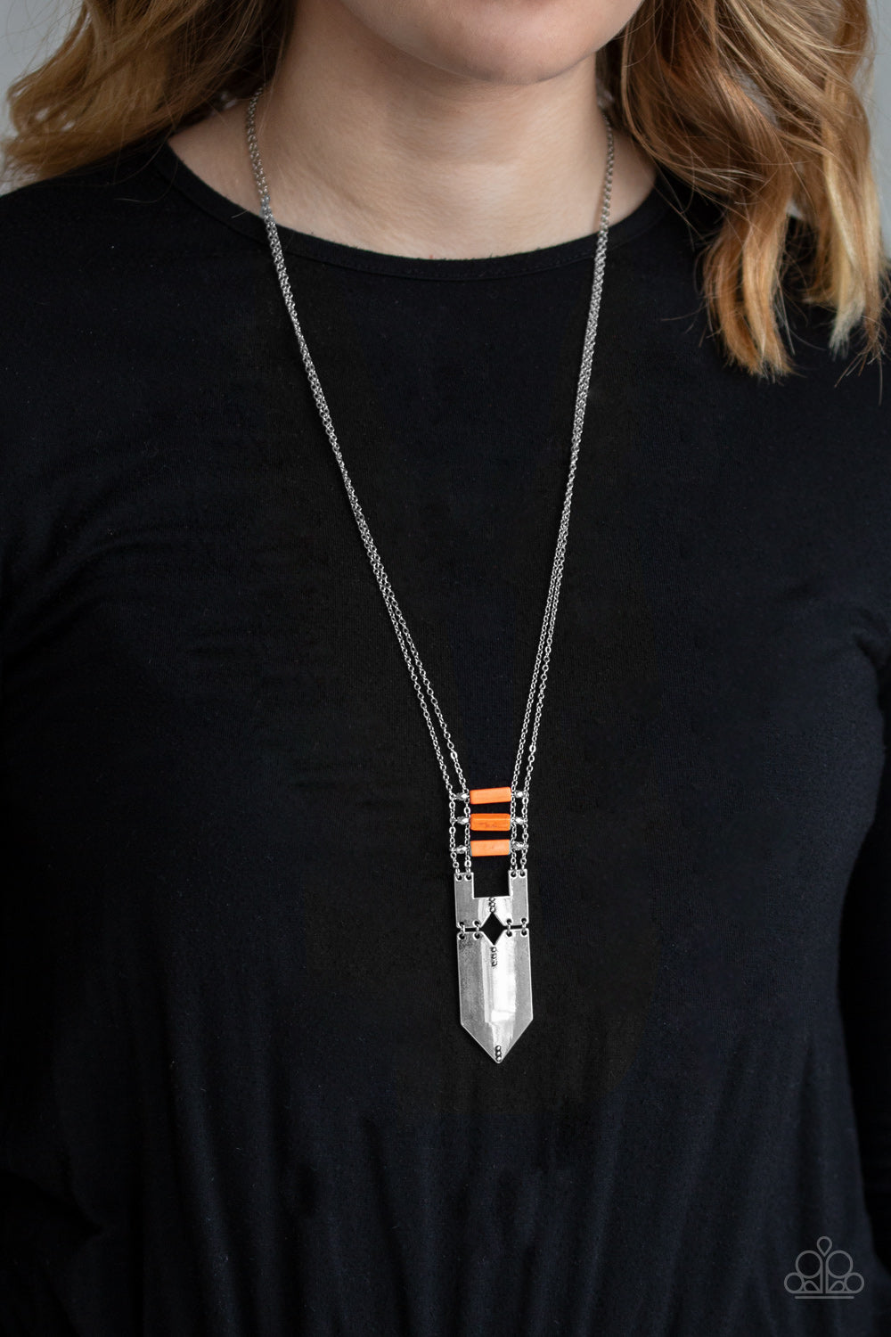 Paparazzi Necklace - Triassic Era - Orange (PZ-637)