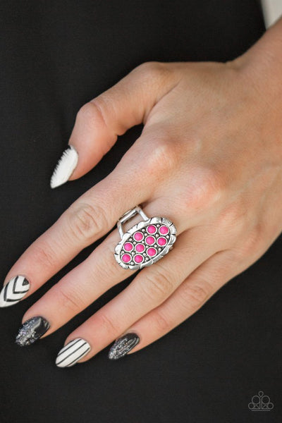 Cactus Garden - Pink Paparazzi Ring (R167)