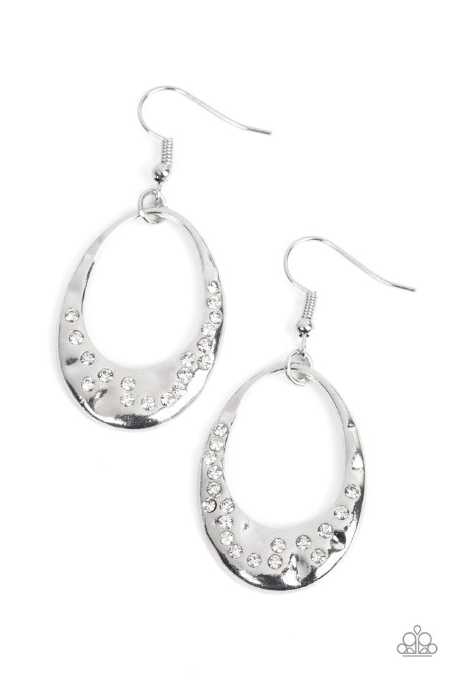 Classic Keepsake - White Paparazzi Earrings (#3465)