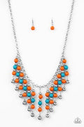 Your SUNDAES Best - Orange-Paparazzi Necklace (PZ-903)