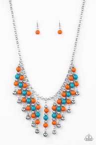 Your SUNDAES Best - Orange-Paparazzi Necklace (PZ-903)